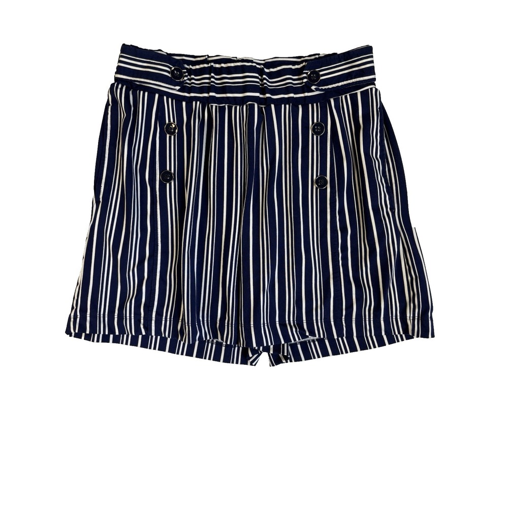 Robert Louis Women's Med Navy Blue Striped Shorts Sailor Beach Summer Resort